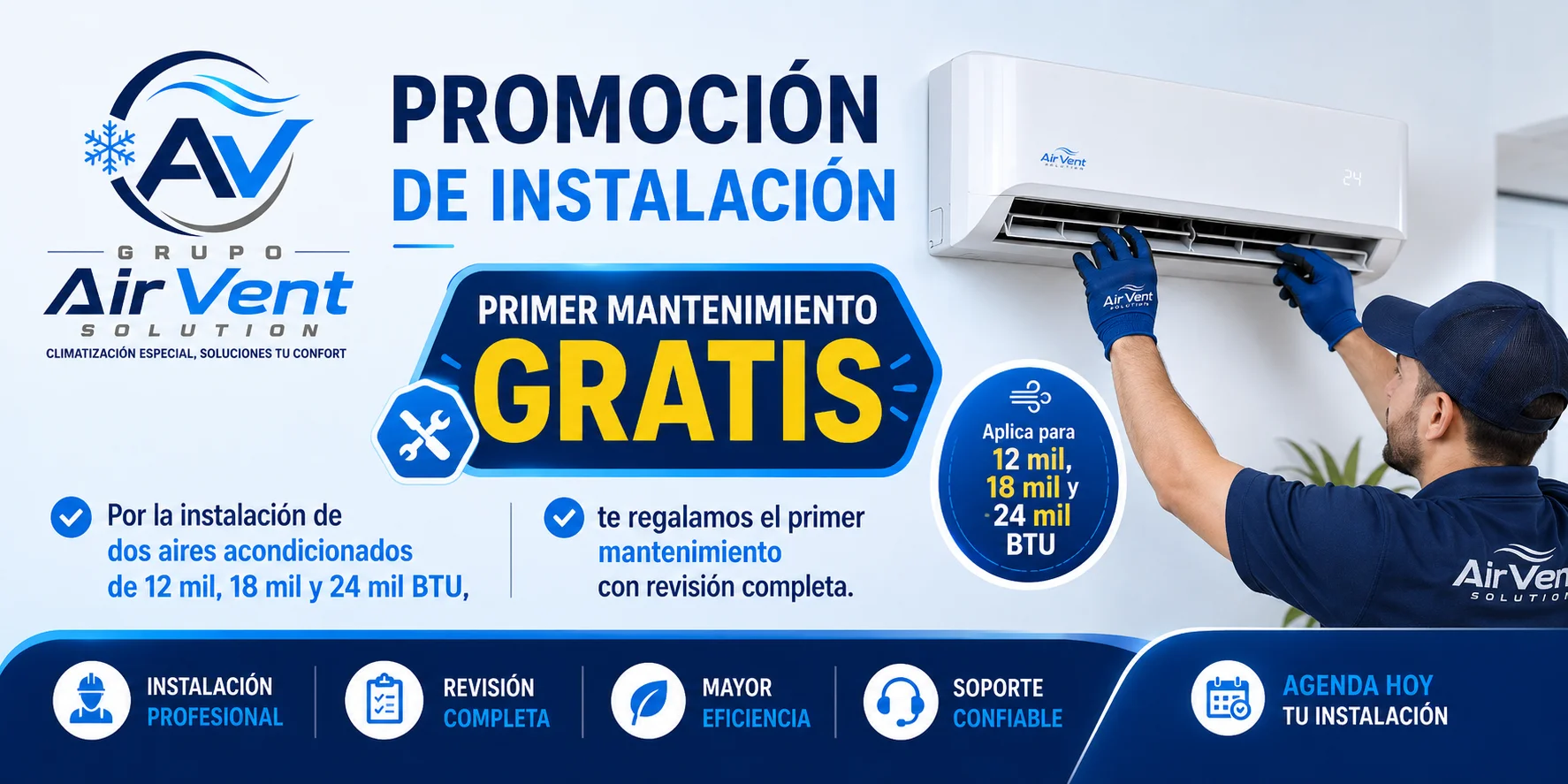 Banner promocional Air Vent Solution del lado derecho